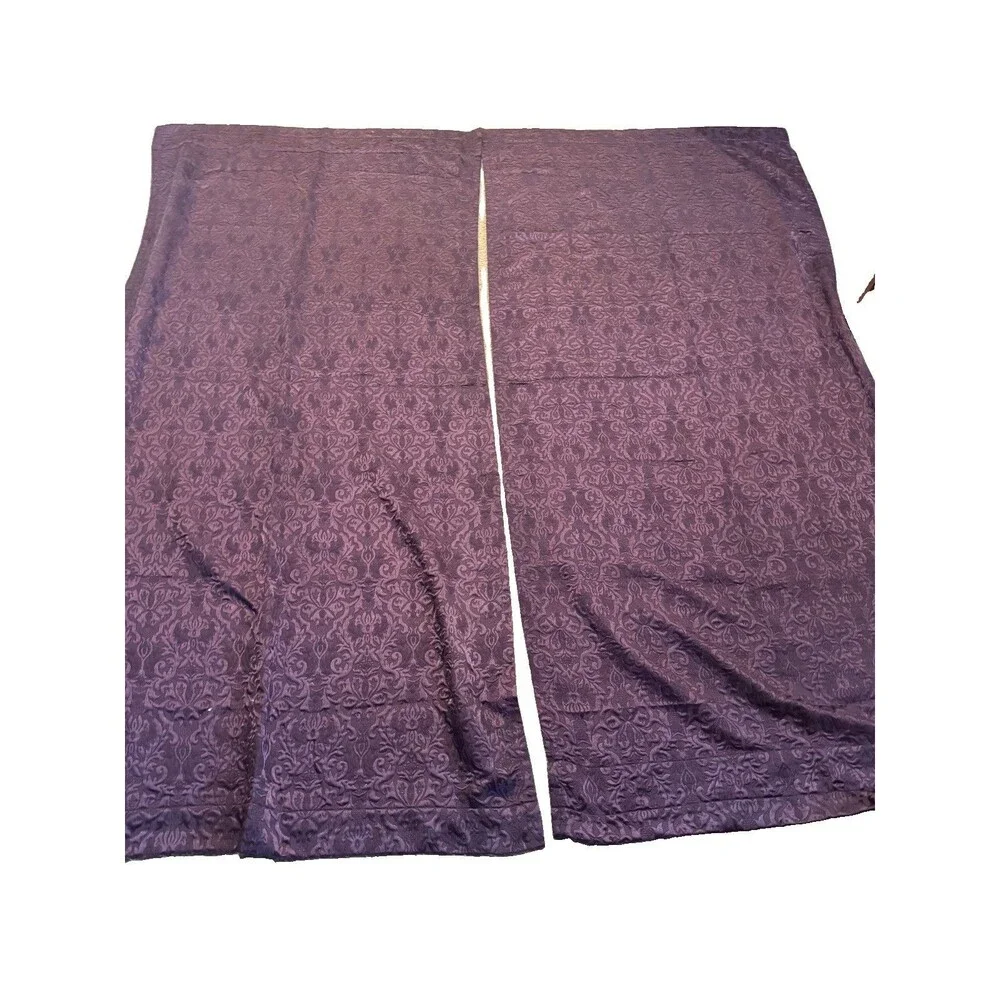 VINTAGE CROSCILL Home Curtain Panel Maroon 40”x 86” SET OF 2